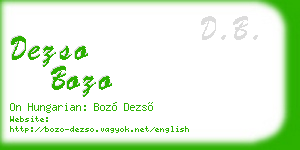 dezso bozo business card