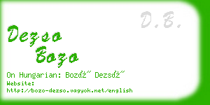 dezso bozo business card